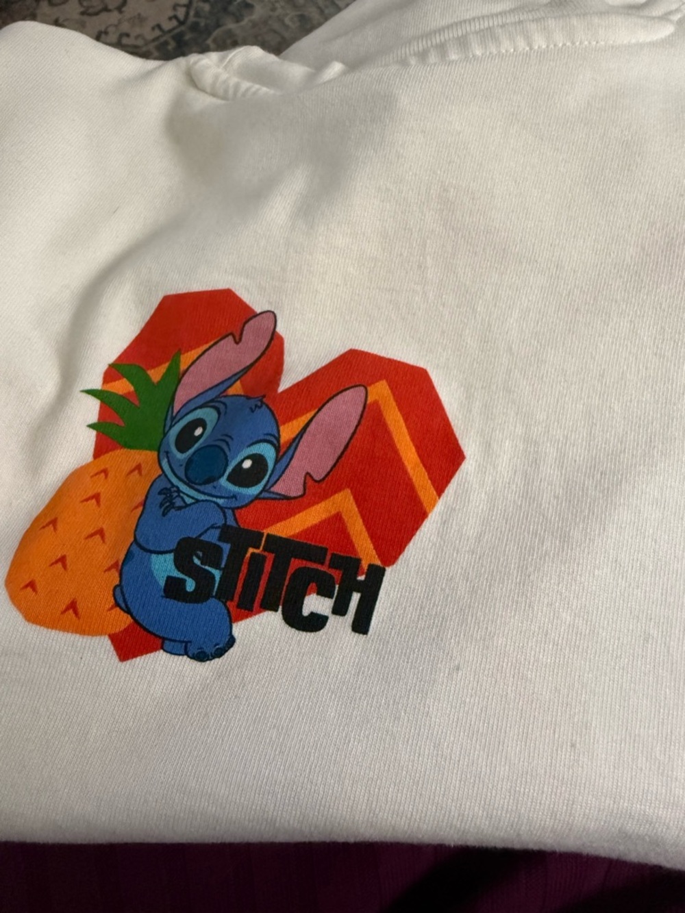 Zara Kids x Disney White Kids Graphic Tee Stitch and Fruit Print - Picture 5 of 6